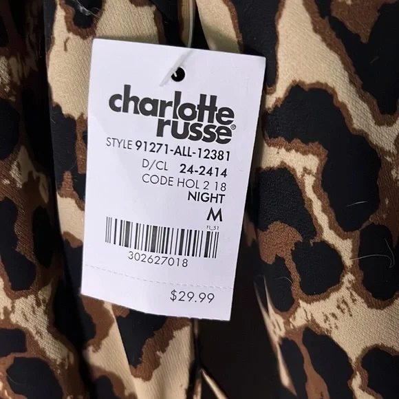 Charlotte Russe Leopard Print Long Sleeve Dress - Picture 5 of 5